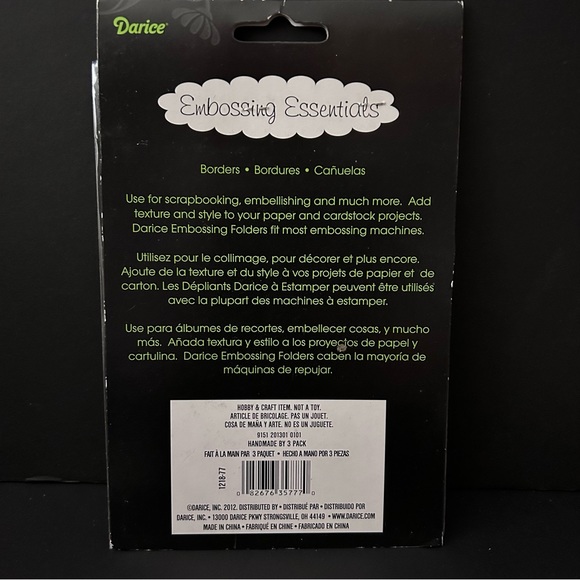 Darice 3-pk embossing borders - HANDMADE BY - Picture 3 of 4